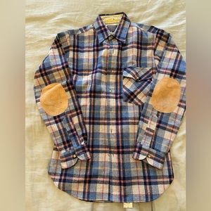 PENDLETON LOBO FLANNEL w. LEATHER ELBOW PATCHES